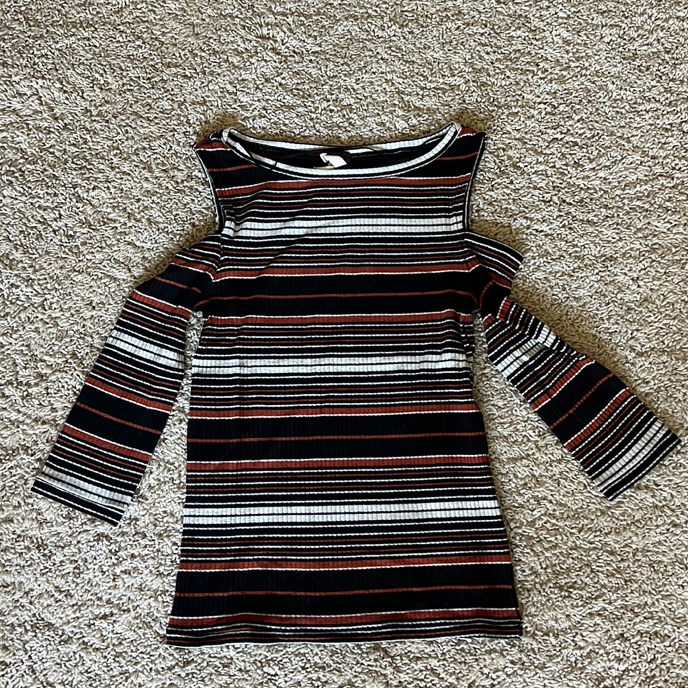 Free People long sleeve “peekaboo” shoulder top